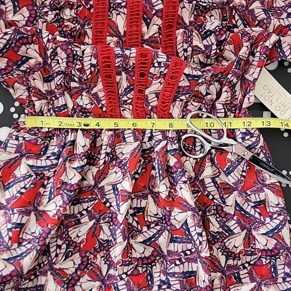 Happy X Nature Kate Hudson Phoenix Butterfly Ruffled Red Mini Dress XXS - Picture 10 of 15